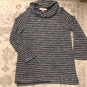 Loft navy and white striped sweater